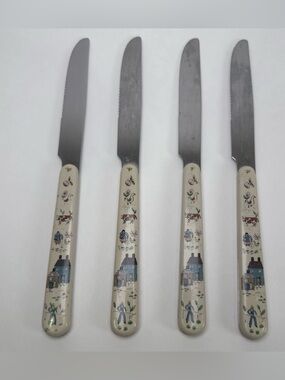 VTG Heartland International 4 Dinner Knives Stainless Farm House Cottage TAIWAN